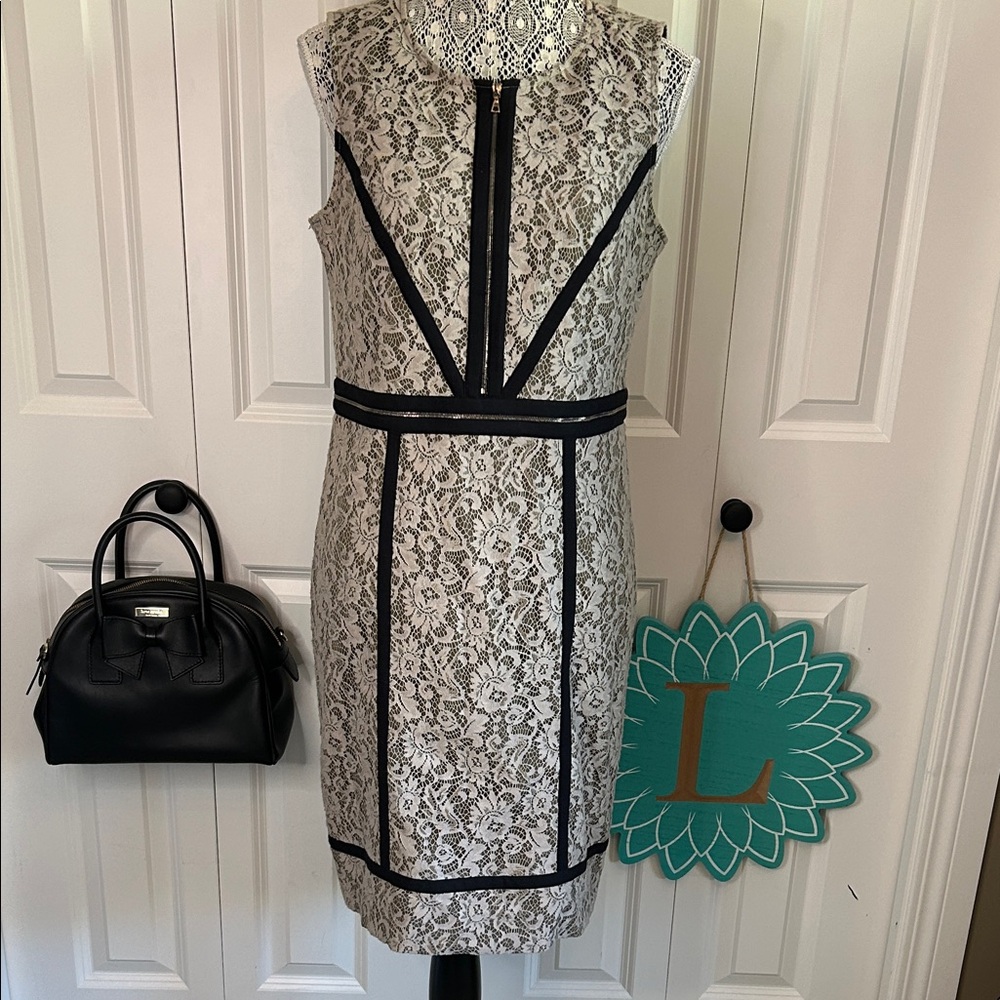 Teenflo Black Lace Overlay Sheath Dress Size 10